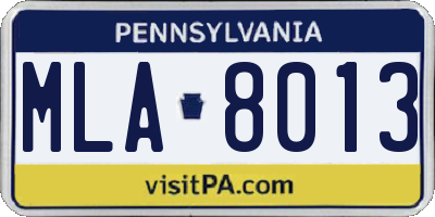 PA license plate MLA8013