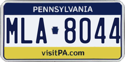 PA license plate MLA8044