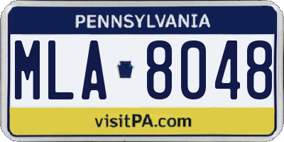 PA license plate MLA8048