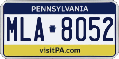 PA license plate MLA8052