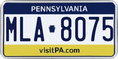 PA license plate MLA8075