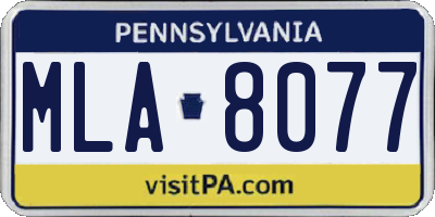 PA license plate MLA8077
