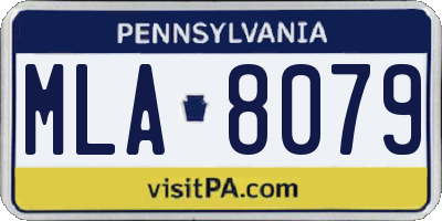 PA license plate MLA8079