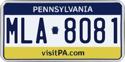 PA license plate MLA8081