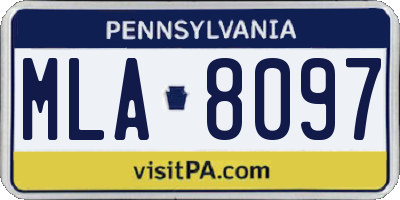 PA license plate MLA8097