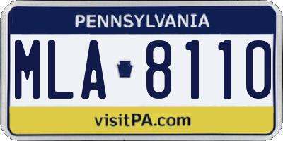 PA license plate MLA8110