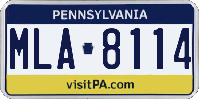 PA license plate MLA8114