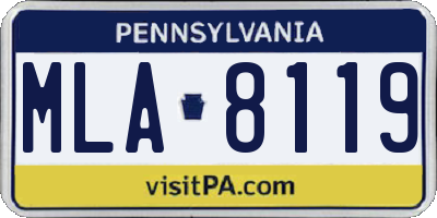 PA license plate MLA8119