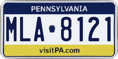 PA license plate MLA8121