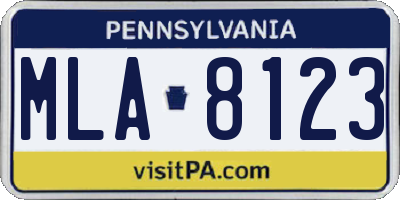 PA license plate MLA8123
