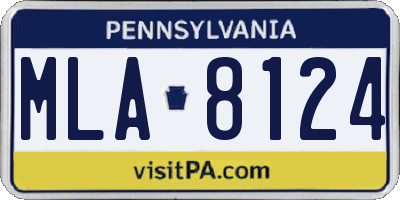 PA license plate MLA8124