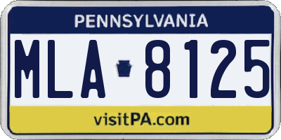 PA license plate MLA8125