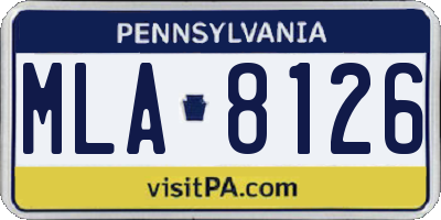 PA license plate MLA8126