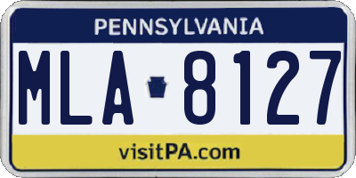 PA license plate MLA8127