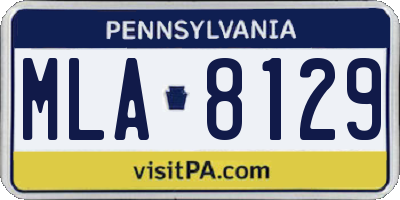 PA license plate MLA8129