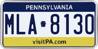 PA license plate MLA8130
