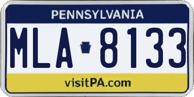 PA license plate MLA8133