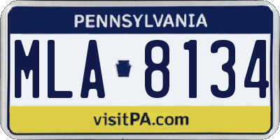 PA license plate MLA8134