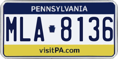 PA license plate MLA8136