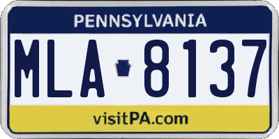 PA license plate MLA8137