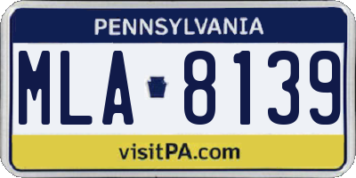 PA license plate MLA8139