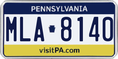 PA license plate MLA8140