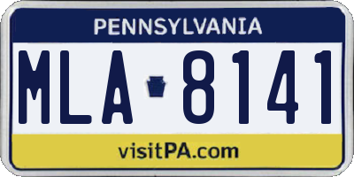 PA license plate MLA8141