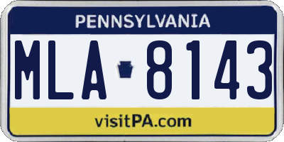 PA license plate MLA8143