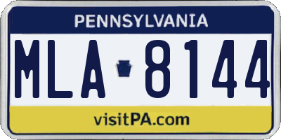 PA license plate MLA8144