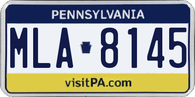 PA license plate MLA8145