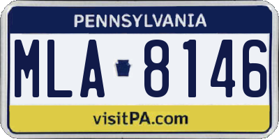 PA license plate MLA8146