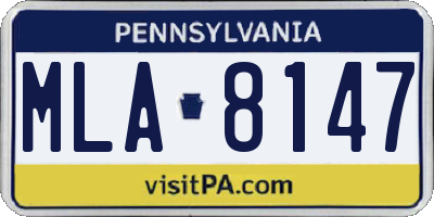 PA license plate MLA8147