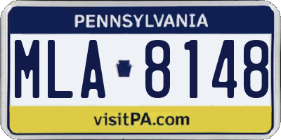 PA license plate MLA8148