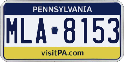 PA license plate MLA8153