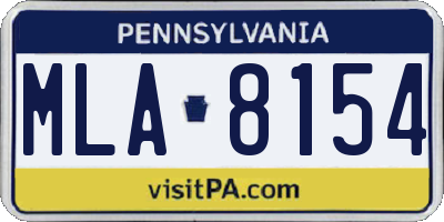 PA license plate MLA8154