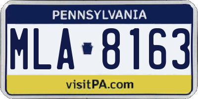 PA license plate MLA8163
