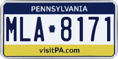 PA license plate MLA8171