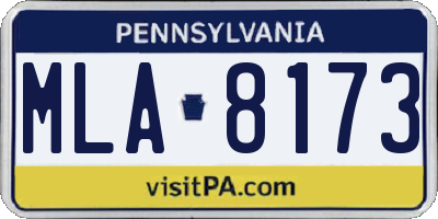 PA license plate MLA8173