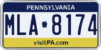 PA license plate MLA8174