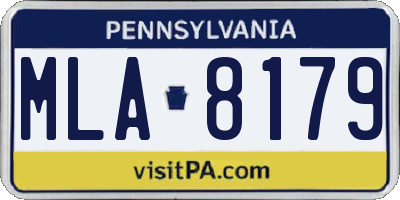 PA license plate MLA8179