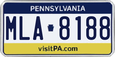 PA license plate MLA8188