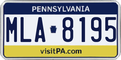 PA license plate MLA8195