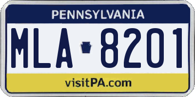 PA license plate MLA8201