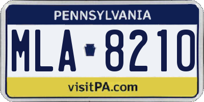 PA license plate MLA8210