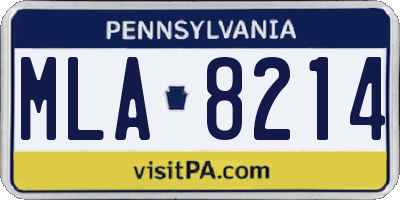 PA license plate MLA8214