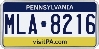PA license plate MLA8216