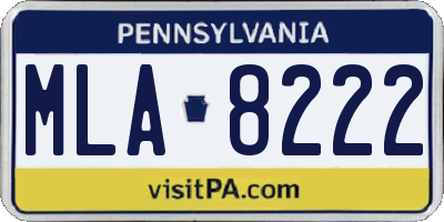 PA license plate MLA8222