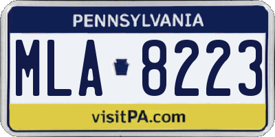 PA license plate MLA8223