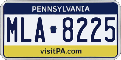 PA license plate MLA8225