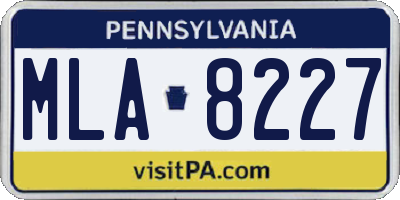 PA license plate MLA8227
